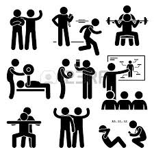 Coach Instructor Trainer Teacher Jobs Occupations Careers Gym Pictogram Personal Gym Stick Figures