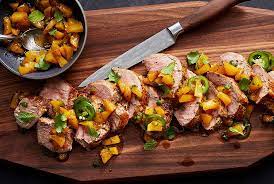 Grilled Pork Tenderloin With Peach Mint Chutney Recipe Recipe Chutney Recipes Grilled Pork Tenderloin Peach Chutney