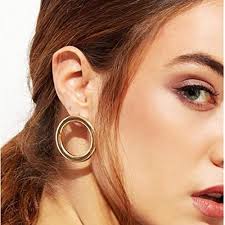 Certified diamond oval hoop earrings. Amazon Com 14k Gold Plated Studs Medium Circle Hoop Earrings 925 Sterling Silver Modern Jewelry For Women Handmade