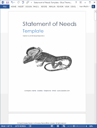 Statement of Needs Template (MS Word) | Templates, Forms, Checklists ...