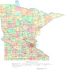 Road map of minnesota with cities. Minnesota Printable Map