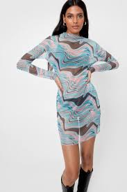 Maybe you would like to learn more about one of these? Abstract Long Sleeve Mesh Mini Dress Nasty Gal