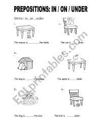 Prepositions In On Under Worksheet Preposition Worksheets Preposition Worksheets Kindergarten Prepositions