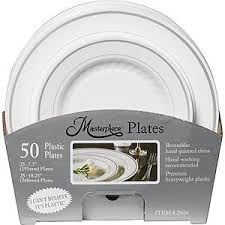Costco Business Delivery Masterpiece White Plastic Plate 50 Ct White Plastic Plates Plastic Plates Costco Business
