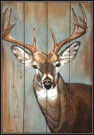 40 Modest Examples Of Paintings On Wood Planks Buzz 2018 Deer Art Deer Painting Art