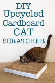 Put All Those Shipping Boxes To Good Use And Turn Them Into A Great Cardboard Cat Scratcher To Keep You Cardboard Cat Scratcher Diy Cat Scratcher Cat Scratcher