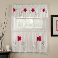 poppy garden window curtain tiers