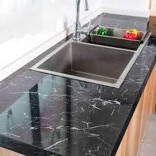 3D Black Marble Self Adhesive Sheet Bathroom Kitchen Cupboard Room  Decoration Sticky Paper Decal