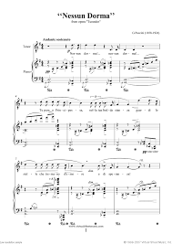 Puccini Nessun Dorma From The Opera Turandot Sheet Music For Tenor And Piano