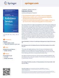 Pdf Ambulance Services Leadership And Management Perspectives