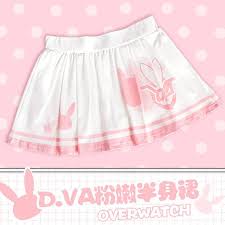 Game Overwatch Dva Costume Cosplay Gift Mini Skirt Cute College Style Skirt