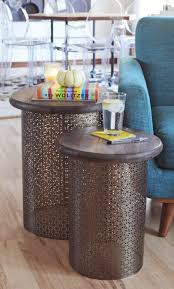 Diy Brass Side Tables A Beautiful Mess Diy Side Table Diy Living Room Decor Diy End Tables
