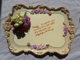 Polyester Tepsi Nisan Cicek Tepsi