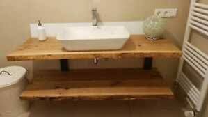 Badezimmer waschbeckenschrank in weiß hochglanz walnuss 2 schubladen. Waschtisch Massivholz In Aufsatzwaschbecken Gunstig Kaufen Ebay
