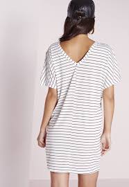 Black And White Striped T Shirt Dress Missguided V Neck Stripe T Shirt Dress Black White Black Shirt Dress Women Dress Online Striped T Shirt Dress