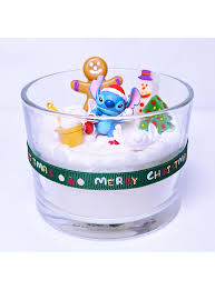 小魔星史迪仔史迪奇星際寶貝獨家手作聖誕擲雪球香薰蠟燭擺設