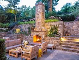 An outdoor fireplace makes a cozy addition to your setting, lending a warm welcome and an ambiance perfect for entertaining into the evening. Outdoor Fireplace Pictures Gallery Landscaping Network