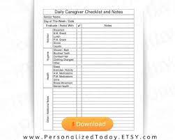 Printable Elder Care Daily Caregiver Log Pdf Digital Download Us Letter Size Vertical Caregiver Elderly Care Digital Download Etsy