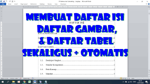 Cara Membuat Daftar Isi Daftar Gambar Dan Daftar Tabel Secara Otomatis Youtube