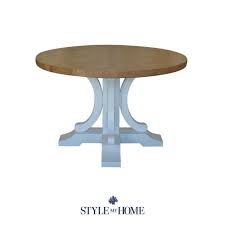It has a lovely grey paint finish base with a sculptured central column and four splayed legs. Jean Parquet Round Table With White Base Style My Home