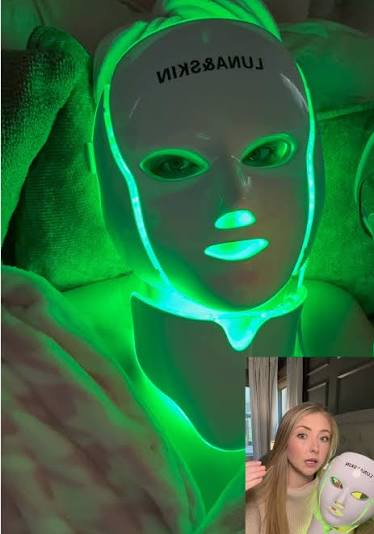 Zeleno LED svjetlo maske