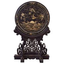 early 19th century chinese table screen black lacquered in 2021 chinese table chinese antiques antiques