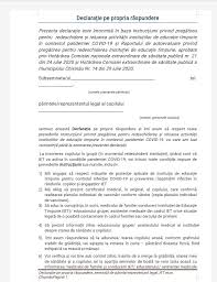 Doc Cum Arată Declarația Pe Propria Răspundere Pe Care Vor Trebui Să O Completeze Părinții La Deschiderea Grădinițelor Tv8 Md