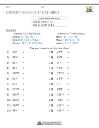 Each worksheet has 10 problems converting from celsius to fahrenheit. Temperature Conversion Worksheet
