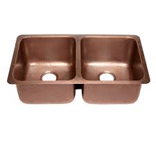 Sinkology Rivera Luxury Series Undermount Solid Copper 32 In Double Bowl 50 50 Kitchen Sink In Antique Copper Sk204 32ac Copper Kitchen Sink Double Bowl Kitchen Sink Copper Sink