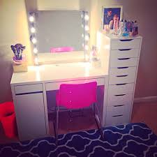 My Vanity Setup Using Mostly Ikea Items Kolja Mirror Musik Lights Diy Corded Micke Desk Alex Drawers Room Planner Vanity Beauty Room