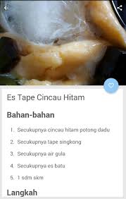 Cara membuat tape singkong ternyata tidak sulit lho, inging mencoba membuatnya? Aneka Resep Es Tape For Android Apk Download