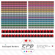 Sale Clipart Digital Borders Set Plaid Decorative Scalloped Etsy Clip Art Digital Borders Clip Art Borders