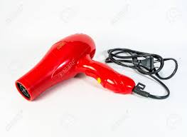 Livré avec fouets et crochets chromés; Seche Cheveux Rouge Isole Sur Fond Blanc Banque D Images Et Photos Libres De Droits Image 19266892