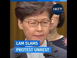 Hong Kong chief Carrie Lam condemns protesters defacing national emblem;  says Yuen Long attacks 'shocking'