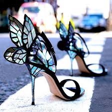 Women Summer Sandals Black Pink Butterfly Womens Shoes Heels Embroidered Ankle Wrap Sandals Angel Wings Sandalias Mujer 2018 Women S Pumps Aliexpress