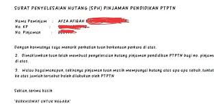 Surat tunggakan ptptn (kalau ada). á´®á´±afza Afiqah Afza147 Twitter