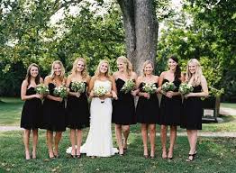 Bridesmaids In Black Too Dark Or Just Perfect White Wedding Theme Black Bridesmaid Dresses Bridesmaid