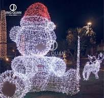 Cold White Bear Sculpture Motif Lights Christmas Santa Animal Shape LED  Lighting Winter Holiday Decorations