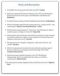 It's not all hiking, fishing, and camping at america's national parks. Parks And Rec Trivia Night Categories