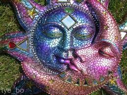 Moon Kiss Mosaic Plaque Sun Moon Garden Ornament Moon Stars Art Moon Sun Tattoo Sun Moon