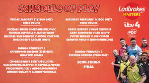 2020 Ladbrokes Masters Schedule Of Play Pdc
