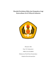 Pdf Masalah Perubahan Iklim Dan Dampaknya Bagi Ketersediaan Air Di Wilayah Indonesia