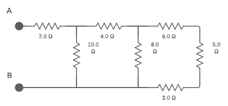In series parallel circuit, some branches contain the series combination of the resistor and some branches contain the parallel combination of the resistor. Find The Equivalent Resistance Between Points A And B In The Circuit Below Study Com