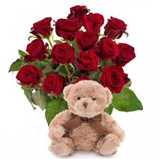 Red Roses And A Free Teddy Bear In 2020 Online Flower Shop Order Flowers Online Send Flowers Online