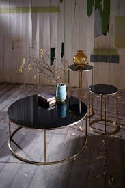 Made by furniture of america, this elegant coffee table is elegantly crafted from wood, veneer. Black Glass And Gold Metal Contemporary Circular Coffee Table Circular Coffee Table Coffee Table Black Coffee Tables