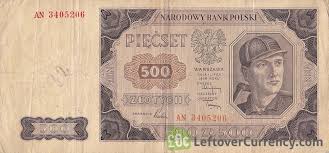 500 Old Polish Zlotych Banknote 1948 Issue Exchange Yours For Cash