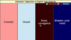 English Antonyms Opposites With Meaning In Urdu Lesson 4 English Antonyms Antonyms Opposite Words