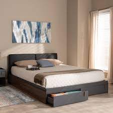 Greatime bs1048 vinyl storage platform bed. Wrought Studio Aspatria Queen Solid Wood And Upholstered Low Profile Storage Bed Reviews Wayfair