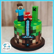 Minecraft Birthday Cake Blue Sheep Bake Shop In 2020 Minecraft Birthday Cake Easy Minecraft Cake 7th Birthday Cakes