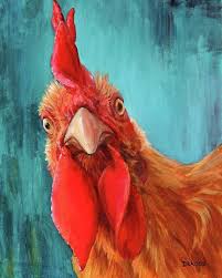 Rooster With Attitude By Dottie Dracos In 2021 Farm Animal Paintings Rooster Painting Farm Art